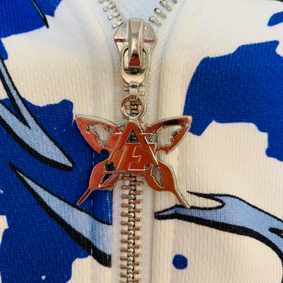 Angelic Earthling Hoodie Sweatshirt Size Large White Continental Camo Planet - Picture 4 of 16